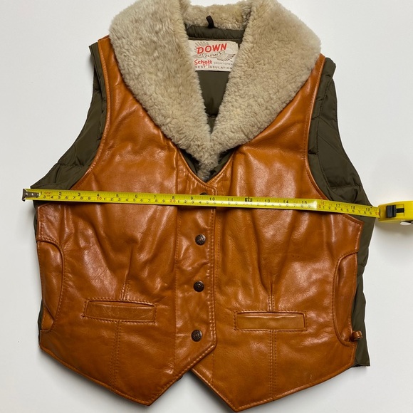 Vintage Schott Leather Sherpa Vest Size Aprox M - Picture 9 of 14